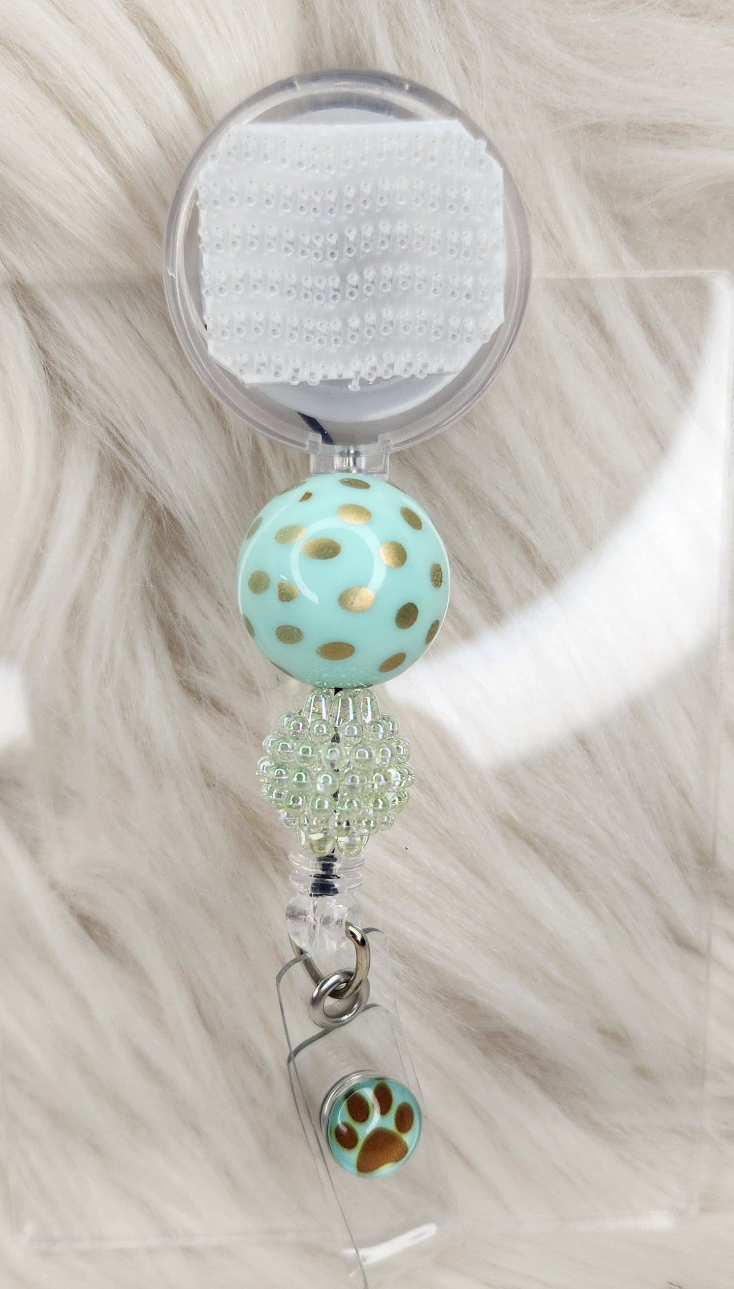 Mint Dot Badge Reel(Alligator Clip)