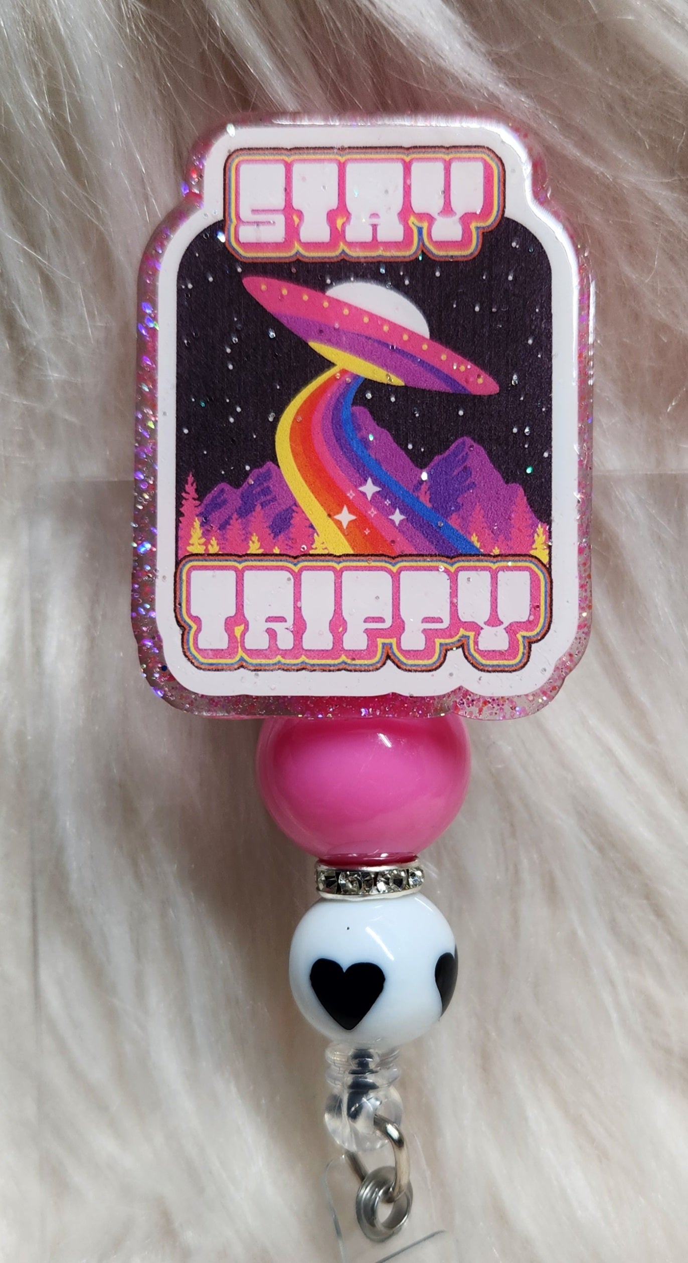 Stay Trippy Badge Reel Face