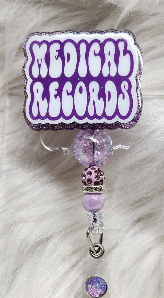 Medical Records Badge Reel Face