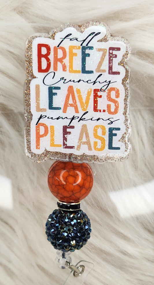 Fall Breeze Badge Reel Face
