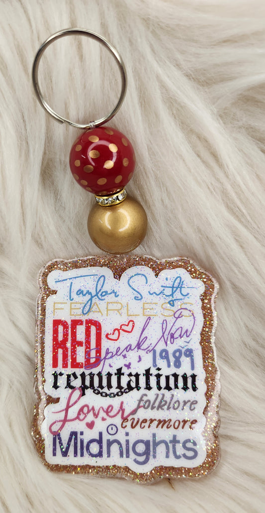 TS Beaded Acrylic Keychain