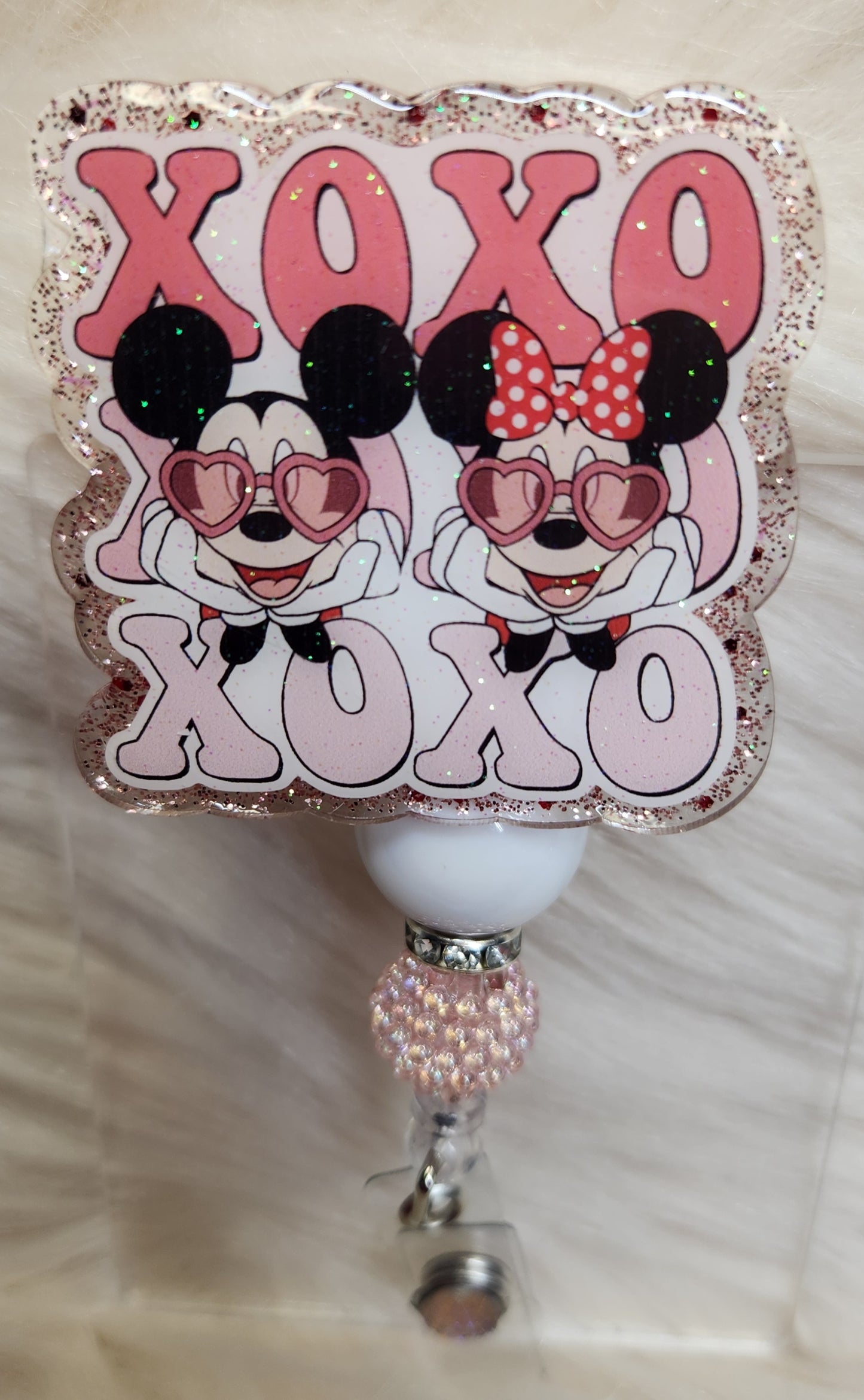 XOXO Mouse Badge Reel Face
