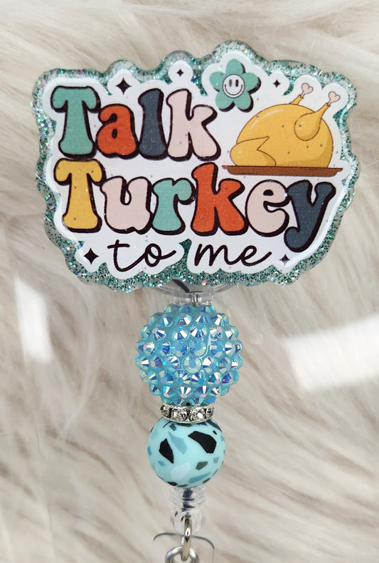 Talk Turkey Badge Reel Face