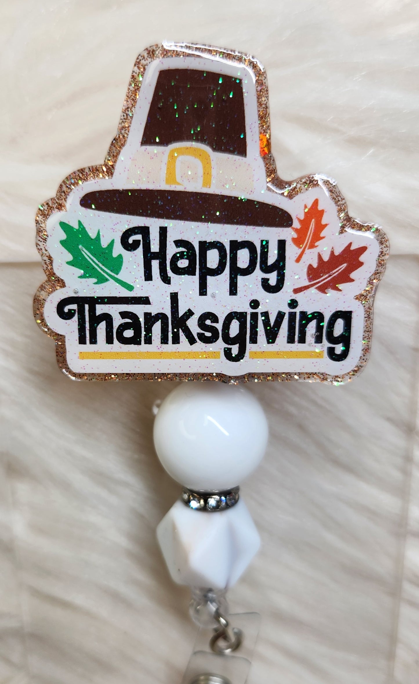 Happy Thanksgiving Badge Reel Face