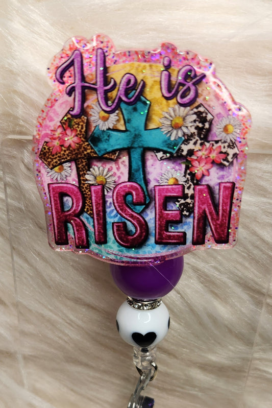 He Is Risen Badge Reel Face