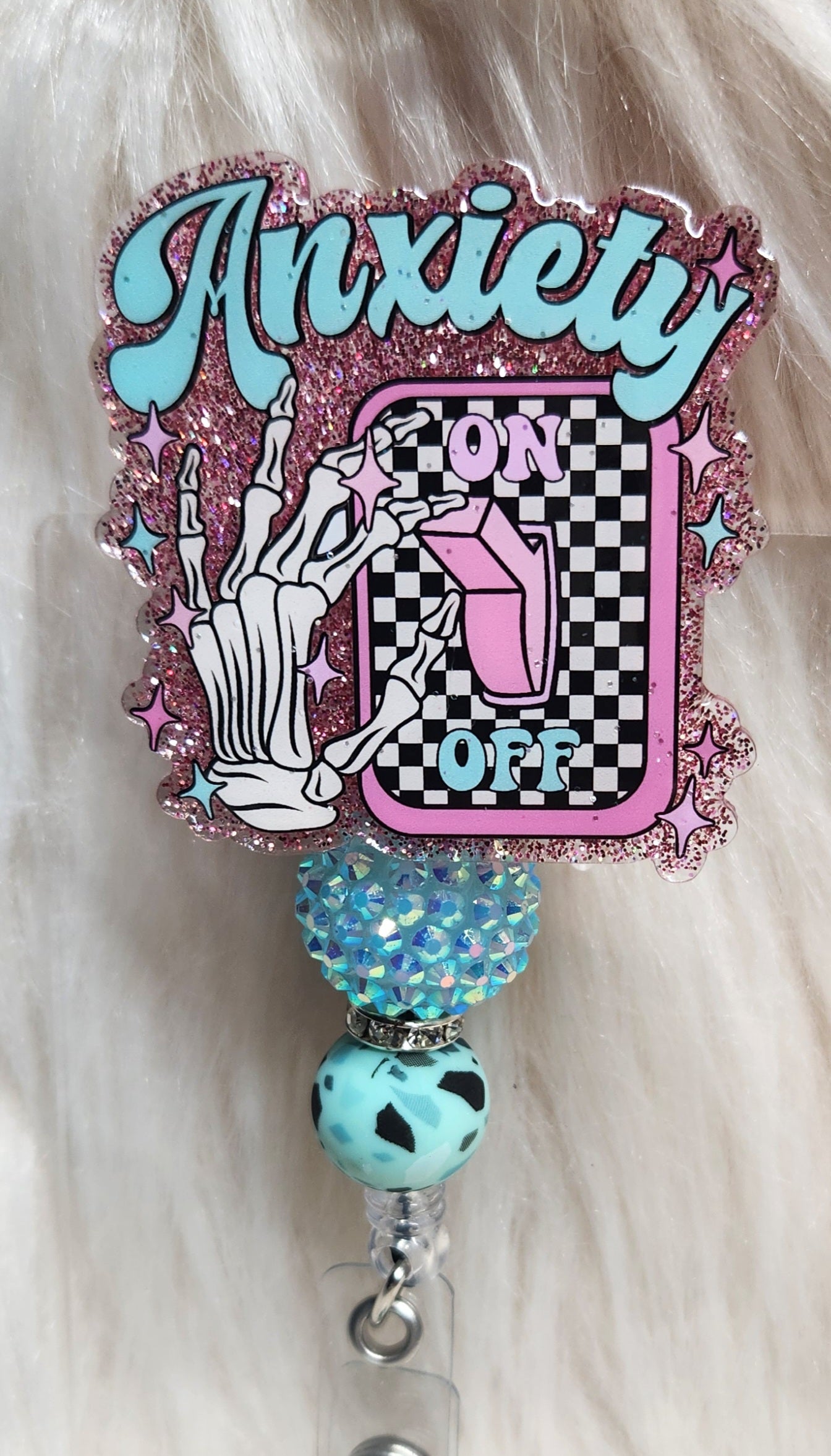 Anxiety Switch Badge Reel Face