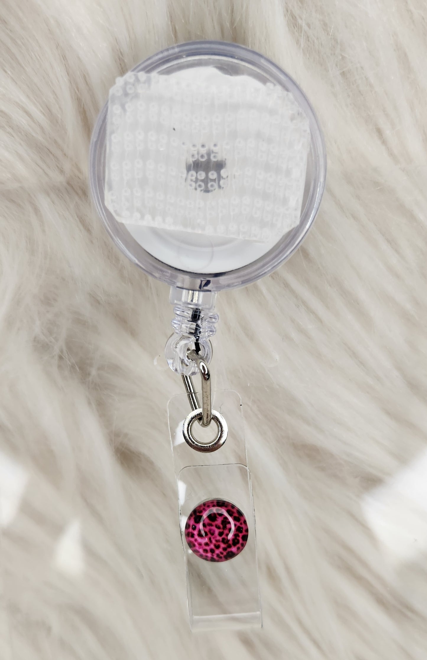 Pink Cheetah Basic Badge Reel(Alligator Clip)