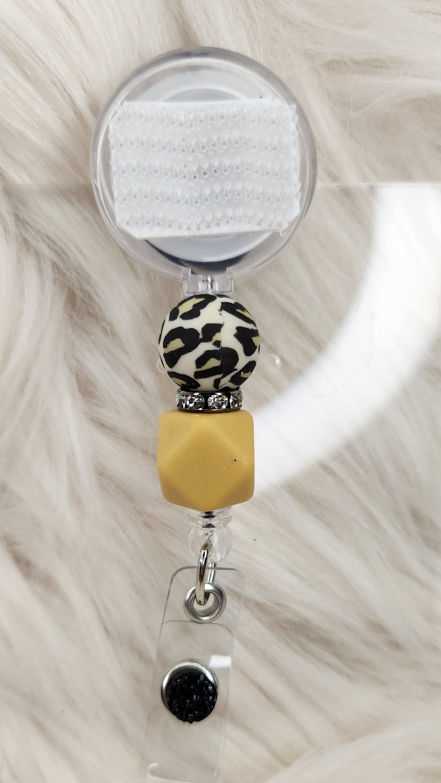 Cheetah Brown Badge Reel(Alligator Clip)