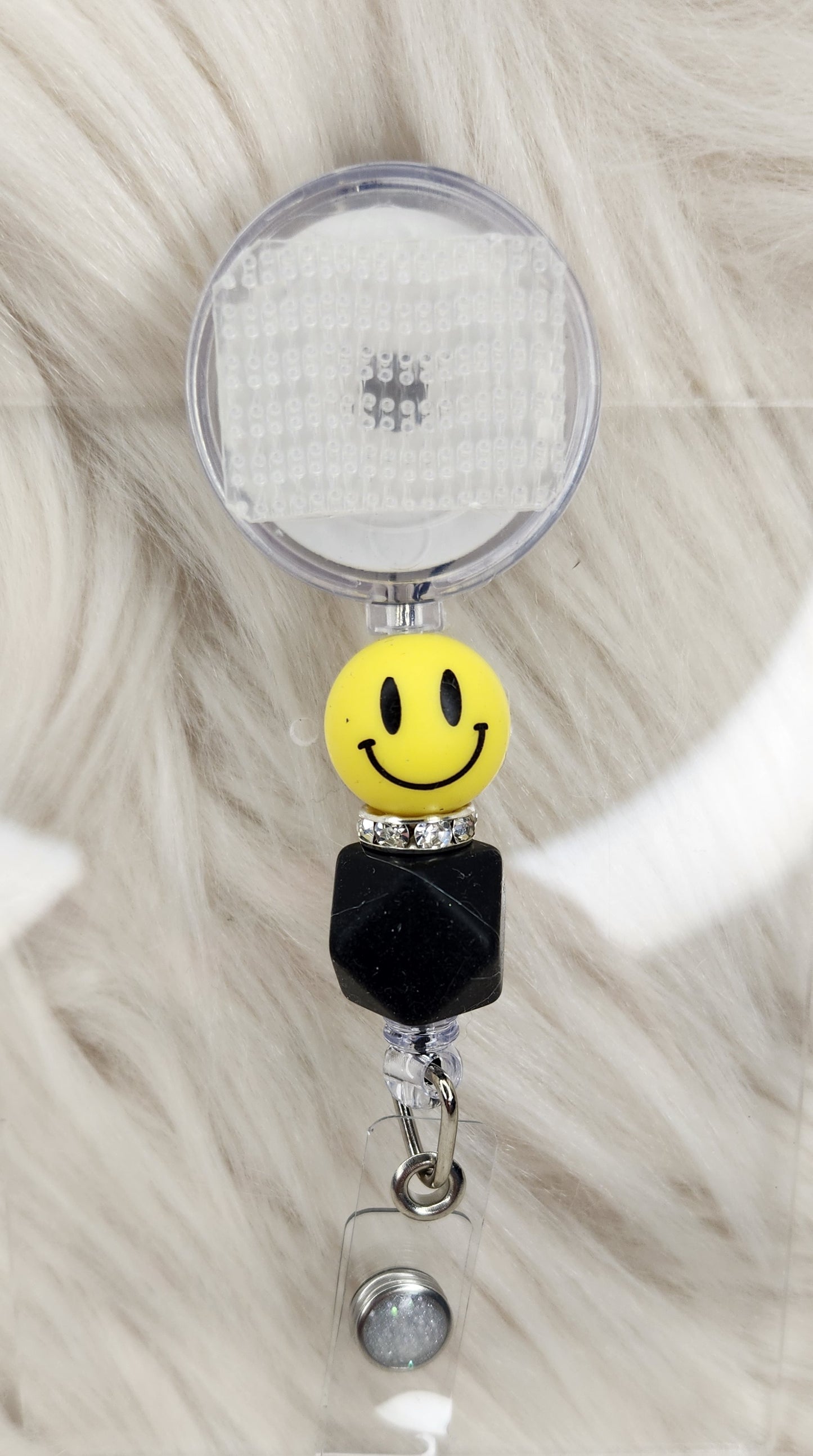 Smiley Badge Reel(Alligator Clip)