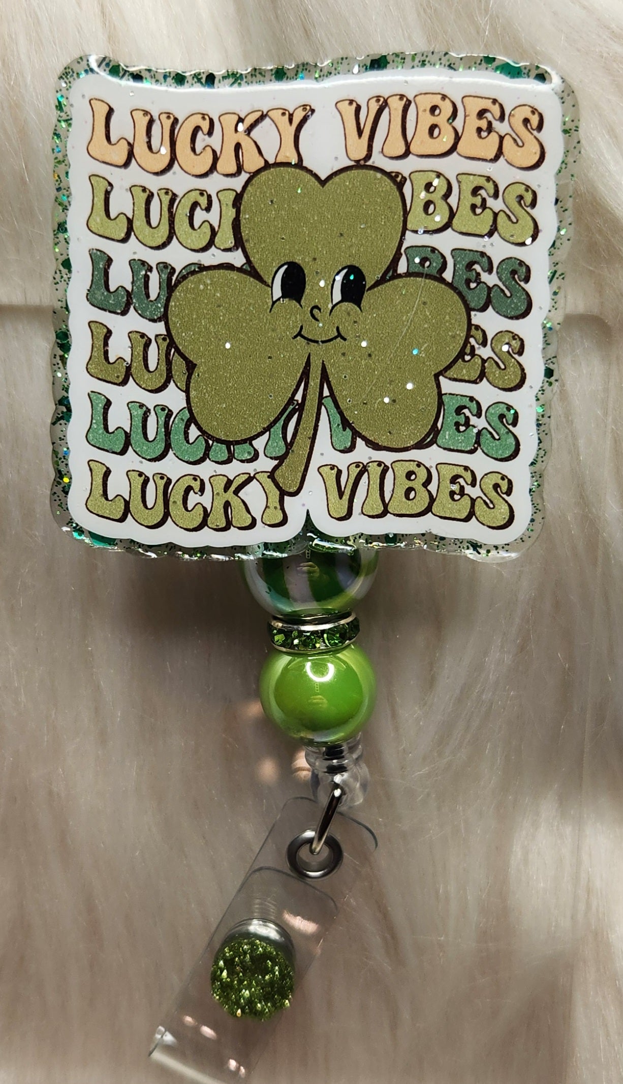 Lucky Vibes Badge Reel Face