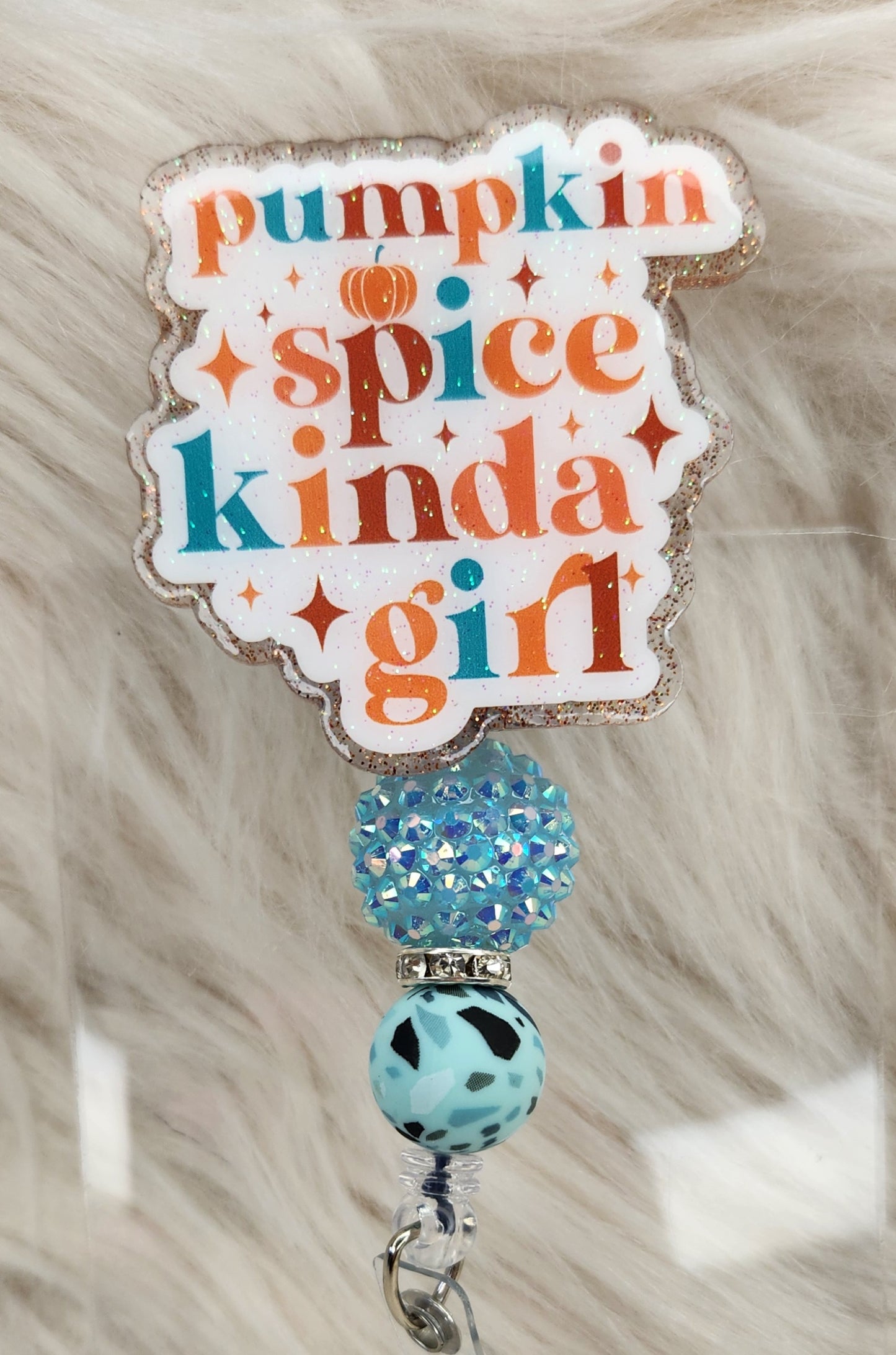 Pumpkin Spice Girl Badge Reel Face
