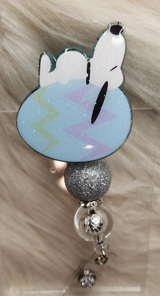 Easter Egg with Dog Badge Reel Face