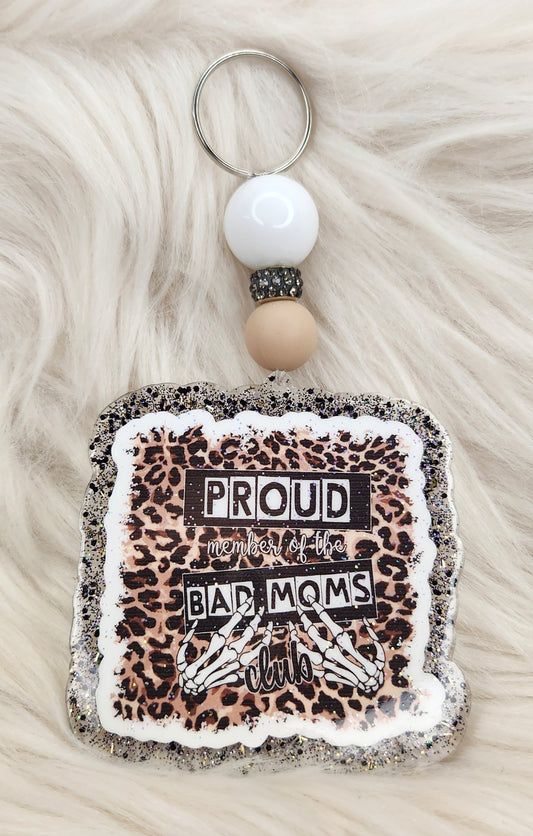Bad Moms Beaded Acrylic Keychain