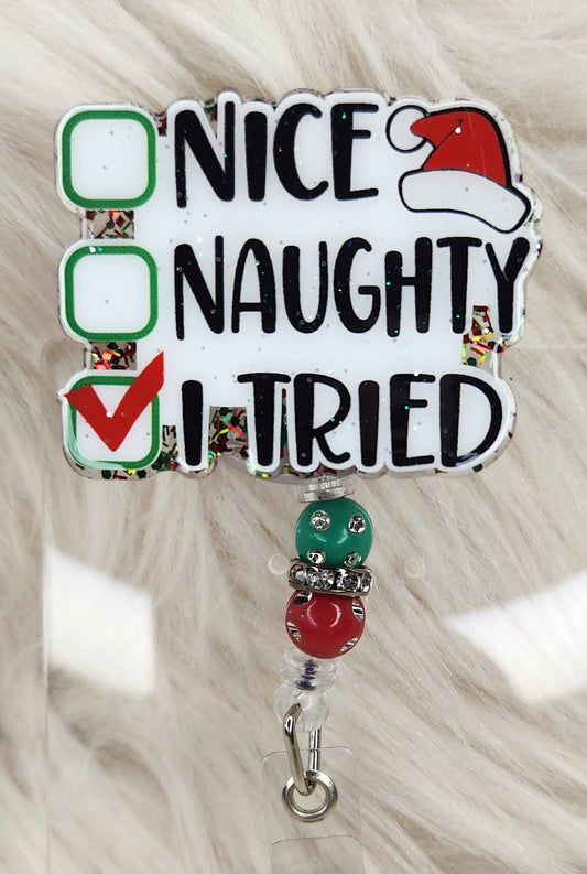 I Tried Badge Reel Face
