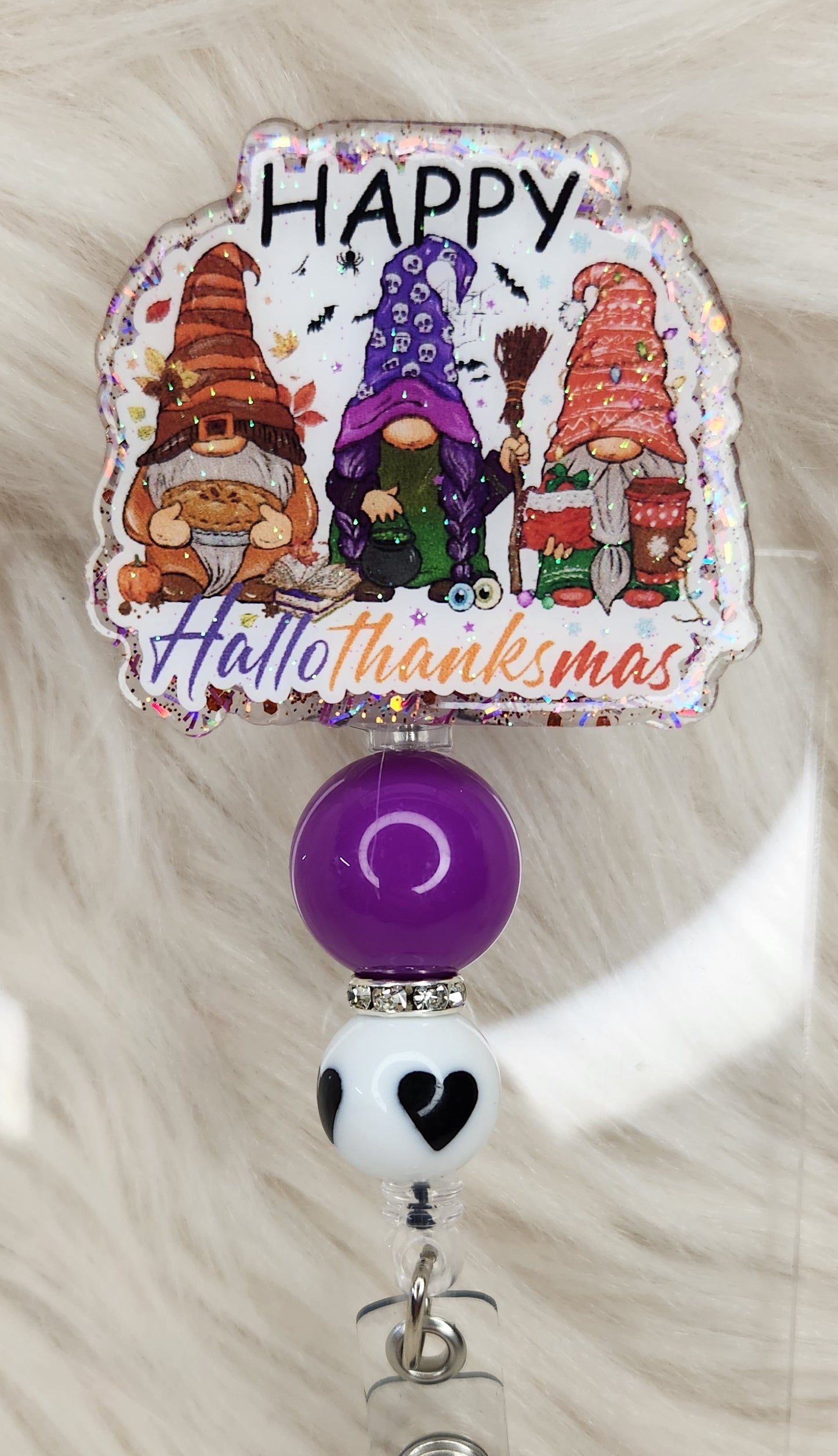 Happy Hallothankmas Badge Reel Face