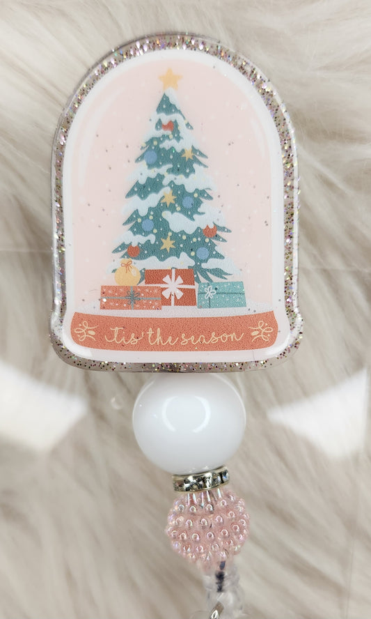 Tis The Season Globe Badge Reel Face
