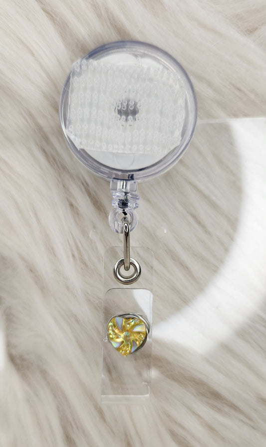 Yellow Heart Basic Badge Reel(Alligator Clip)