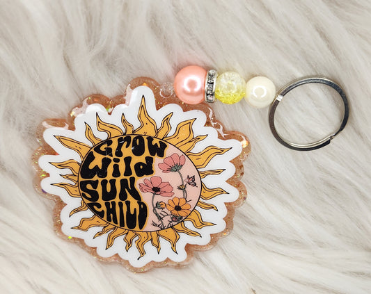 Grow Wild Beaded Acrylic Keychain