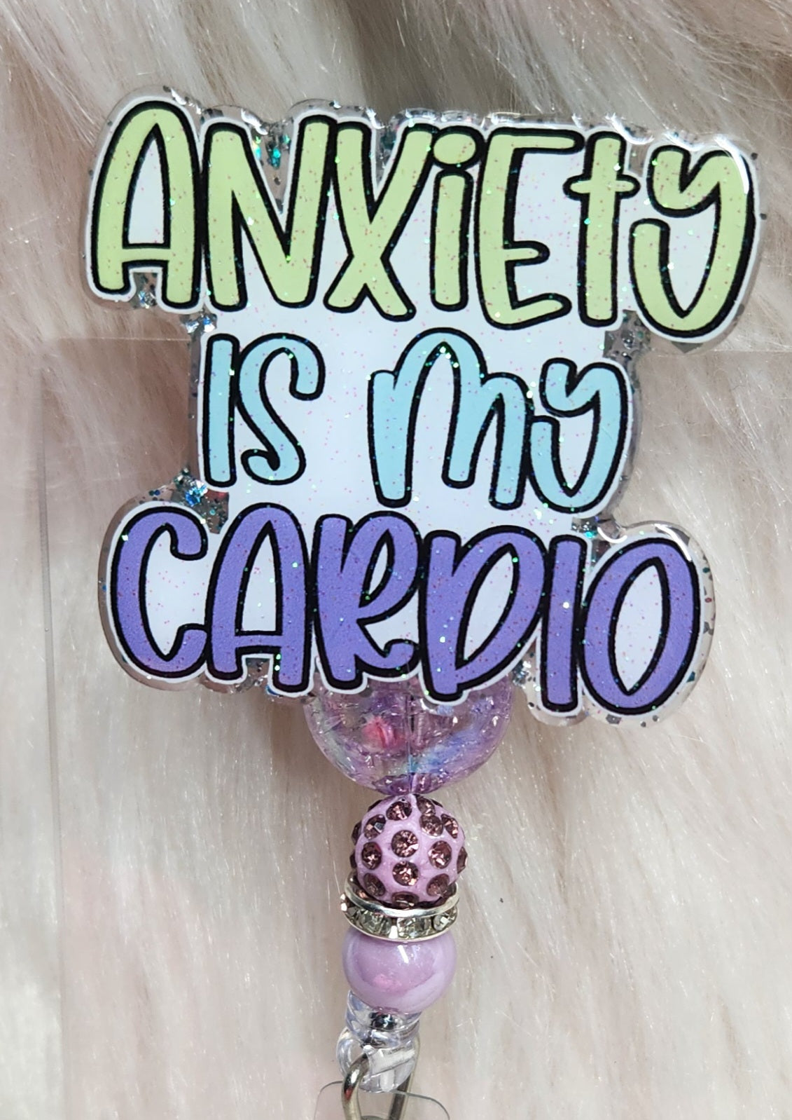 Anxiety Is My Cardio Badge Reel Face