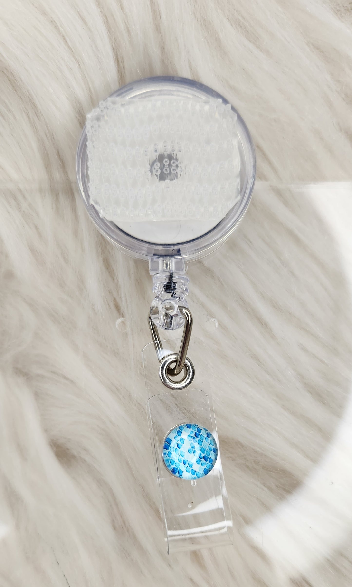 Blue/White Basic Badge Reel(Alligator Clip)
