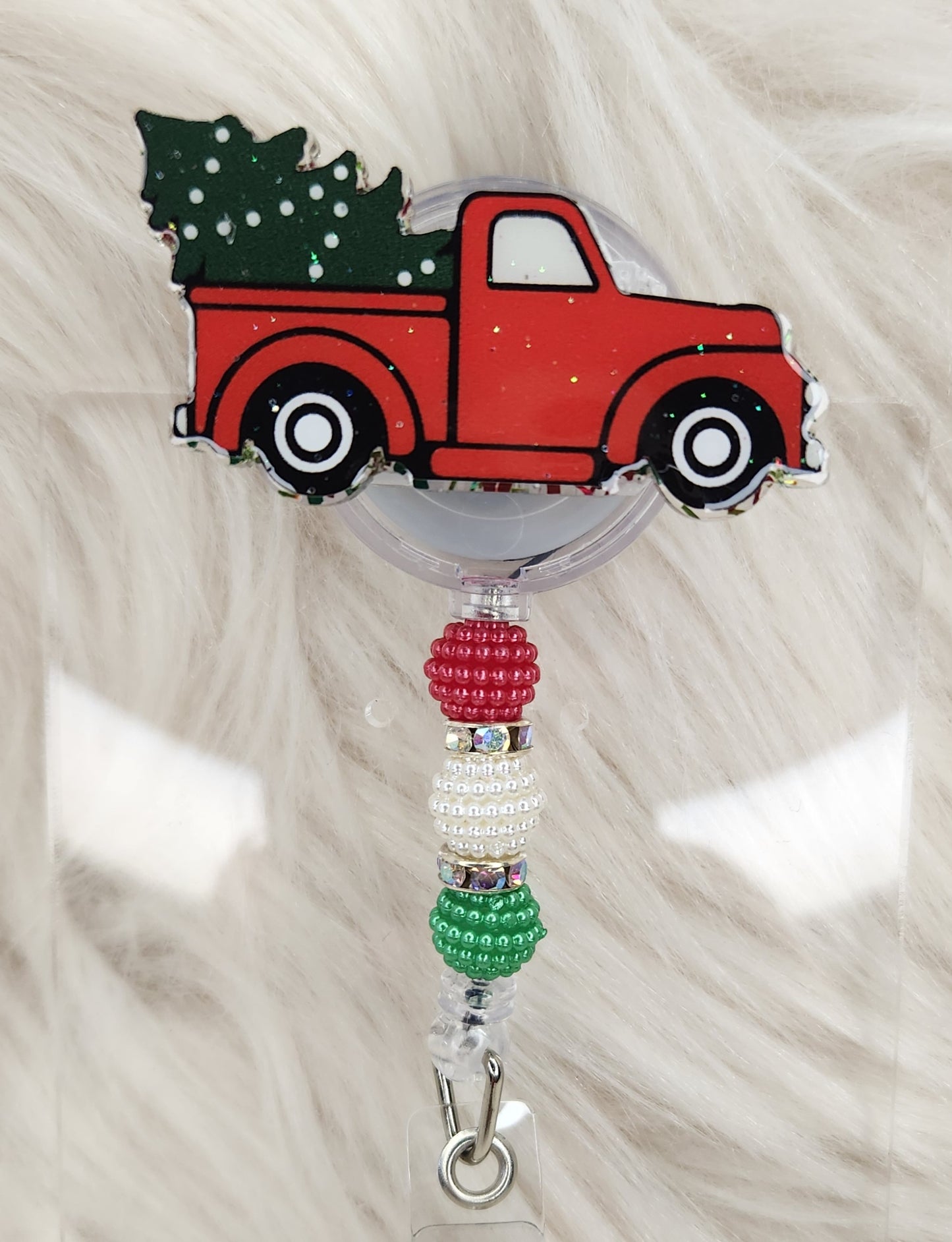 Christmas Truck Badge Reel Face