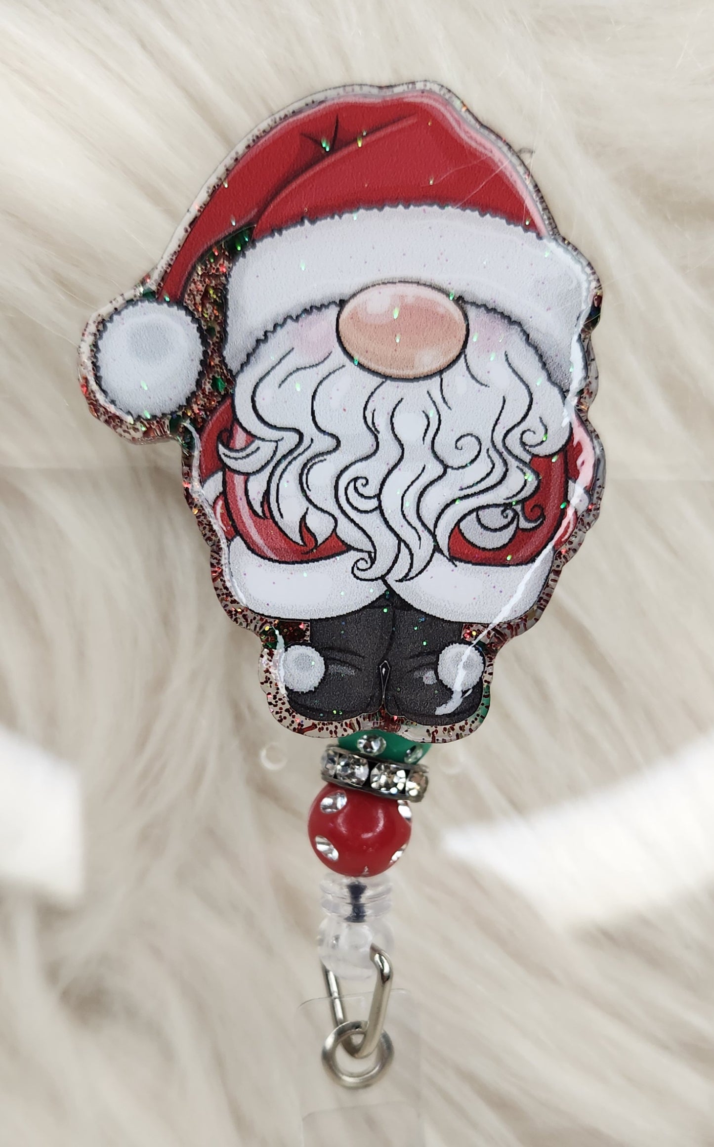 Gnome Santa Badge Reel Face