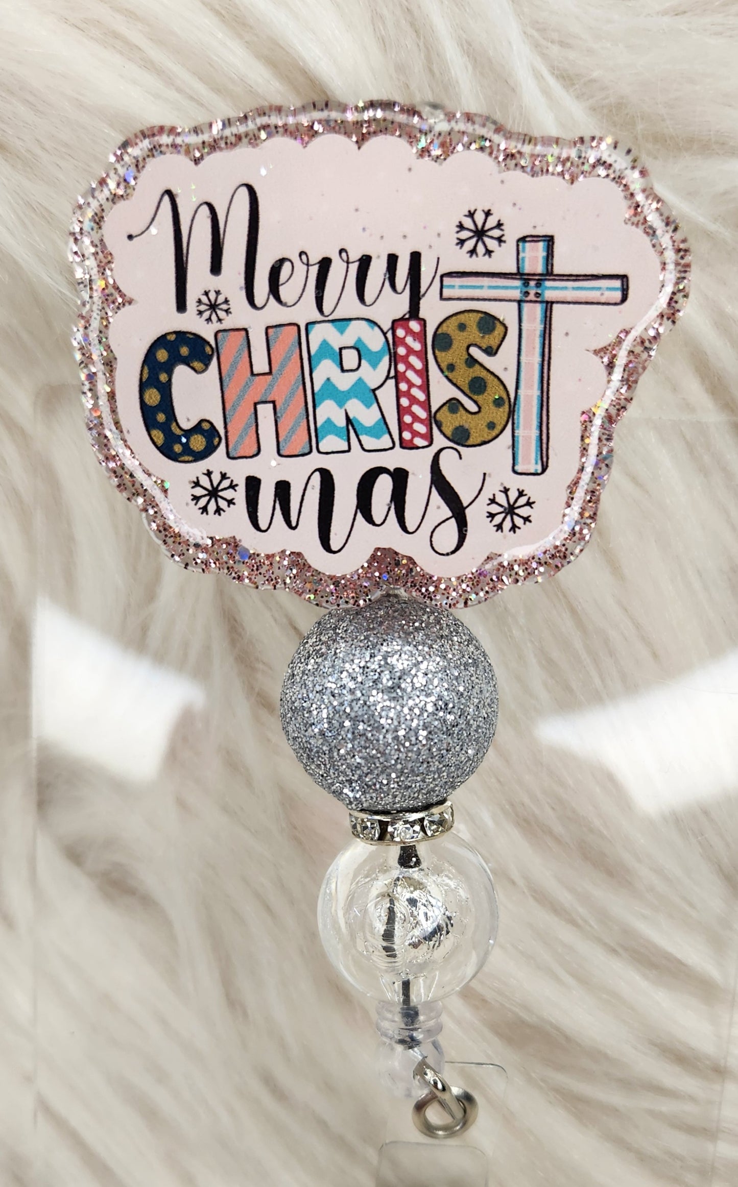 Merry CHRISTmas Badge Reel Face