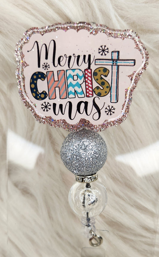 Merry CHRISTmas Badge Reel Face