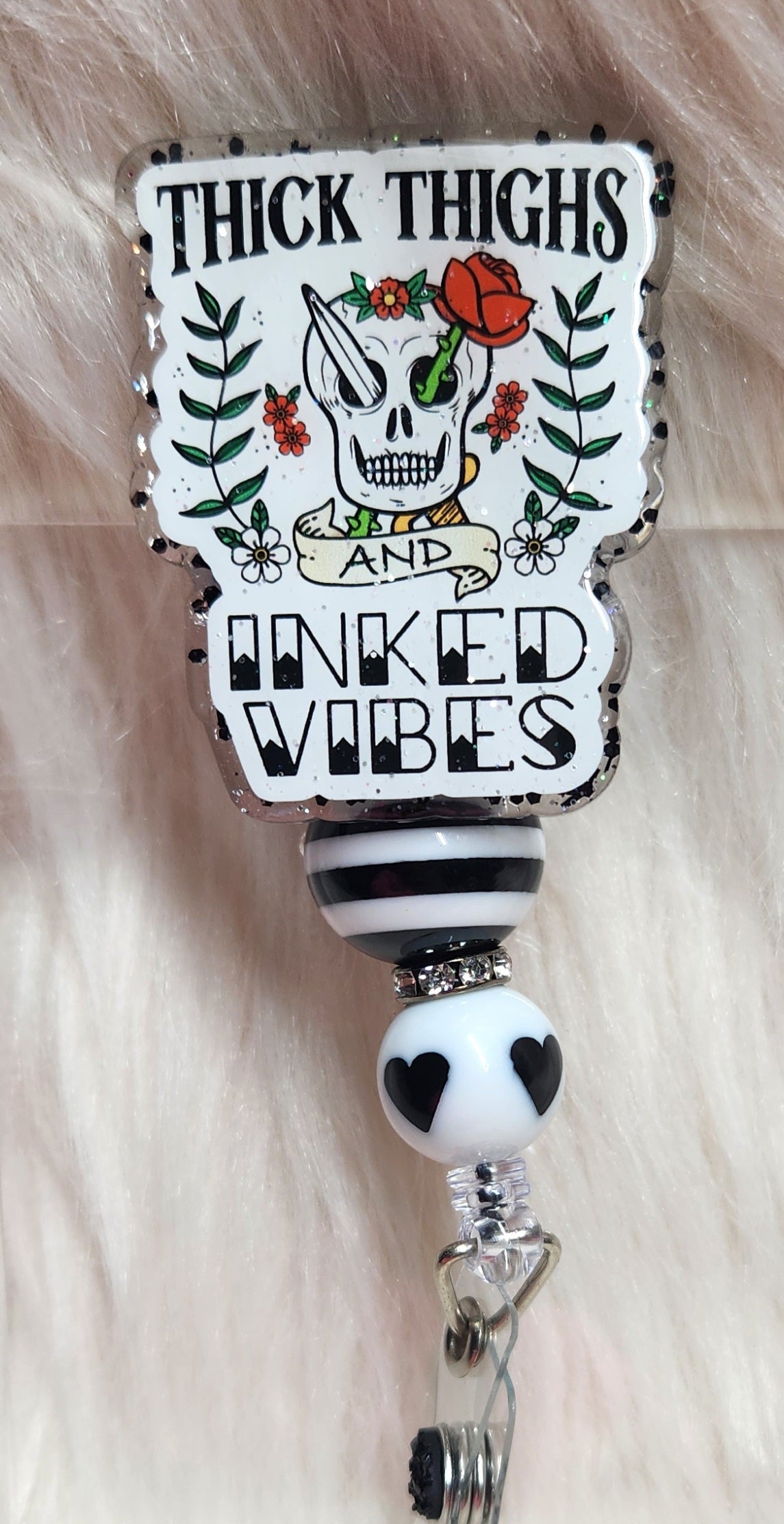 Thick Thighs and Inked Vibes Badge Reel Face
