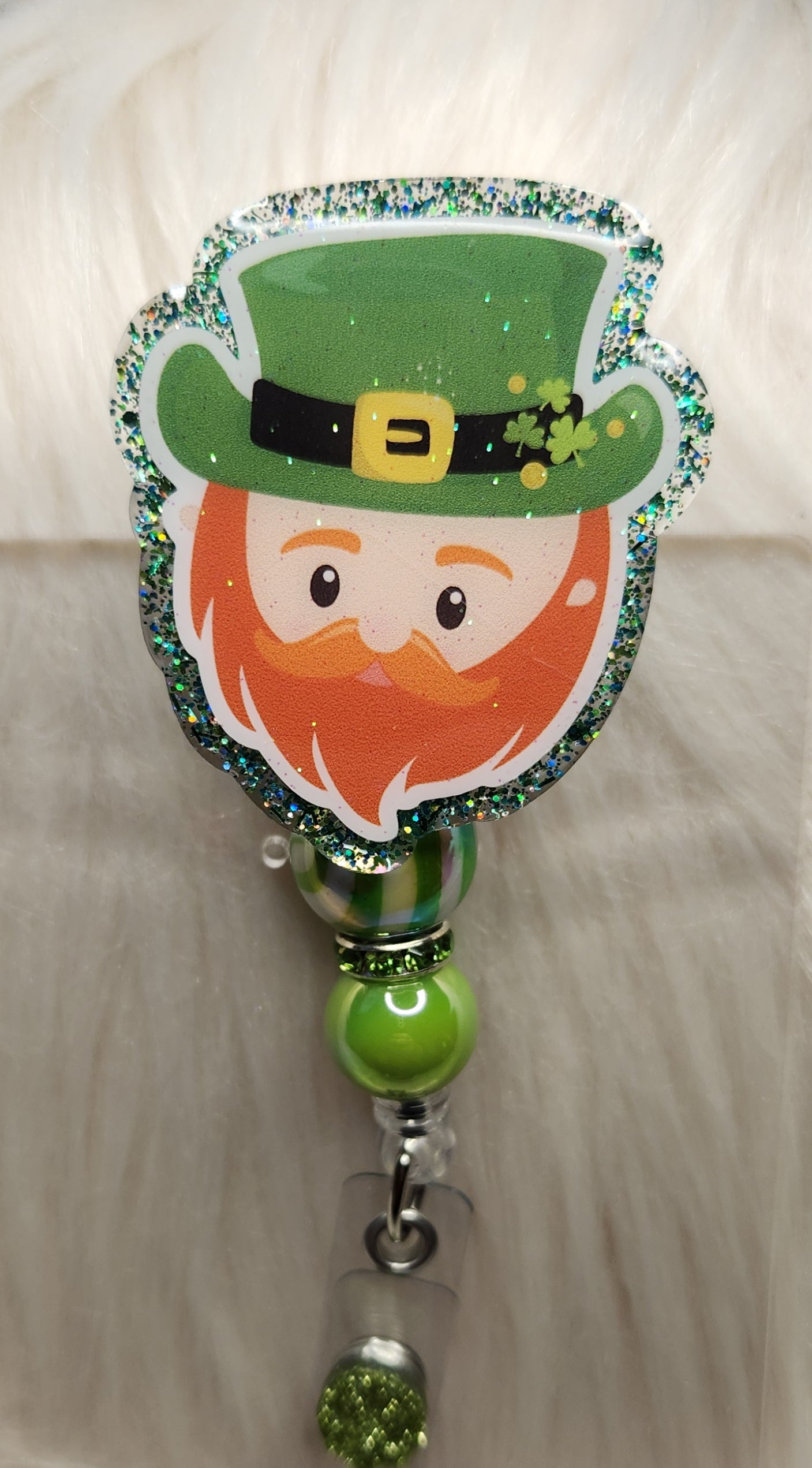 Irish Man Badge Reel Face
