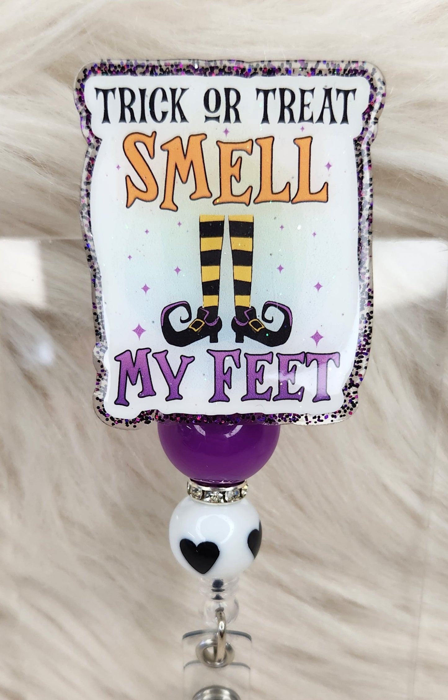 Trick Or Treat Badge Reel Face