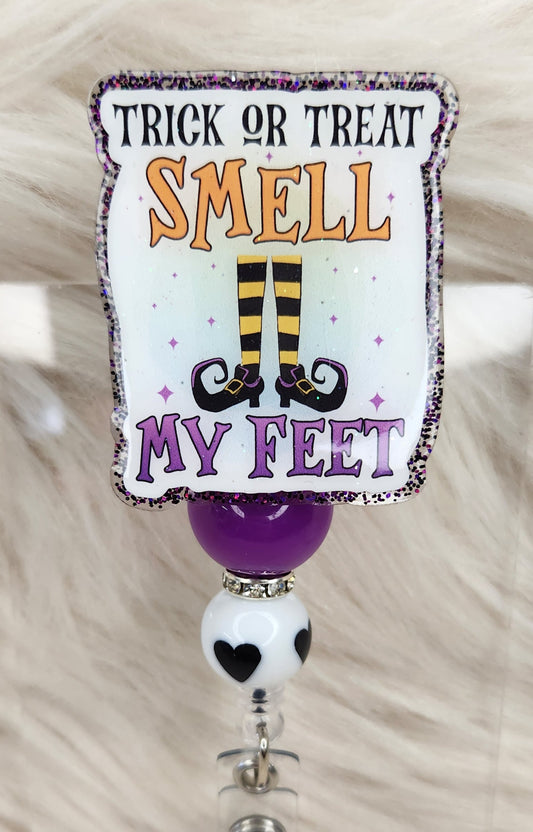 Trick Or Treat Badge Reel Face