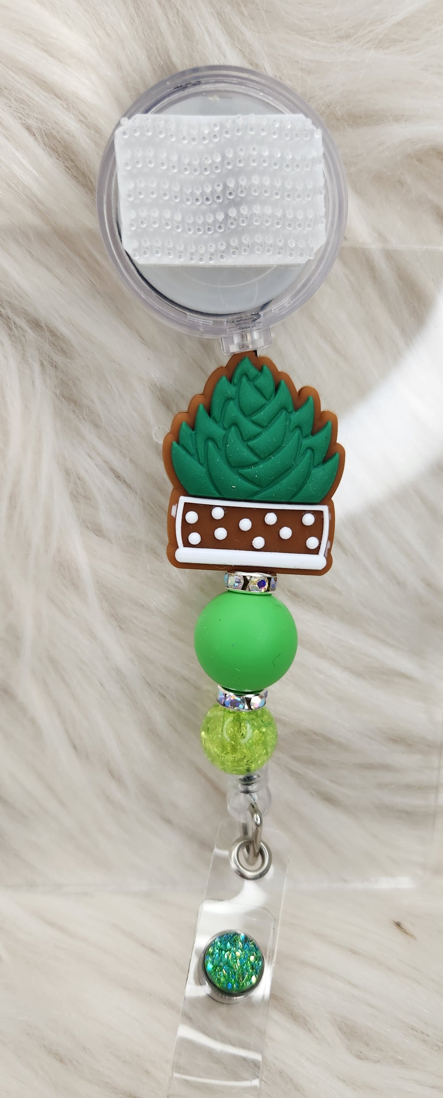 Succulent Badge Reel(Alligator Clip)