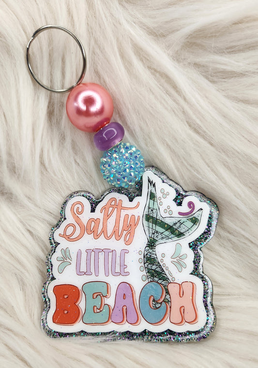 Salty Beach Beaded Acrylic Keychain