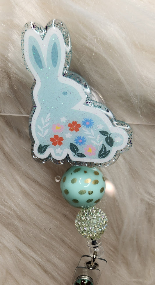 Flower Bunny Badge Reel Face