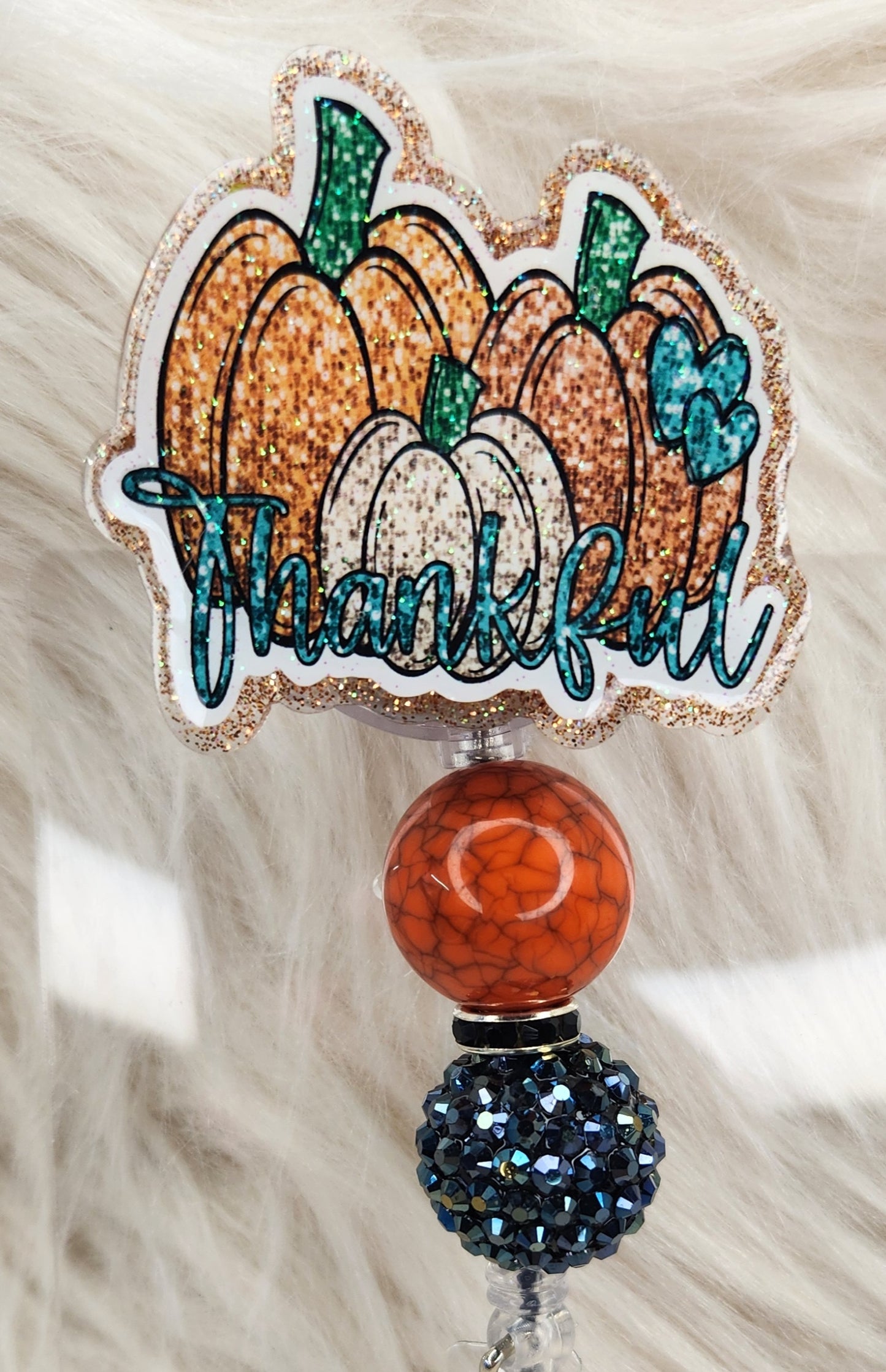 Thankful Pumpkin Badge Reel Face