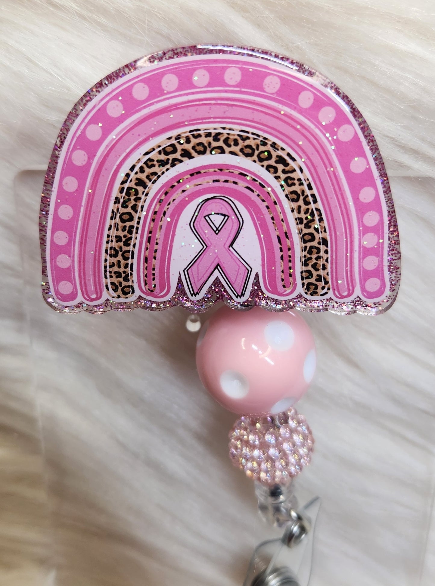 Pink Rainbow Badge Reel Face