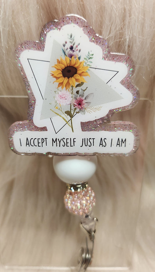 I Accept Myself Badge Reel Face